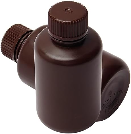 Othmro 8Pcs 4.3oz Plastic Containers Lab Chemical Reagent Bottles 125ml Small Mouth Liquid Solid Storage Bottles Round Sample Storage Containers Sealing Bottles with Cap for Food Stores Brown
