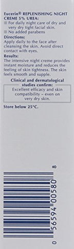 Eucerin Replenishing Skin Relief Face Cream (with 5% Urea) (50ml, Dermatalogical Skincare, Fragrance Free) by Eucerin