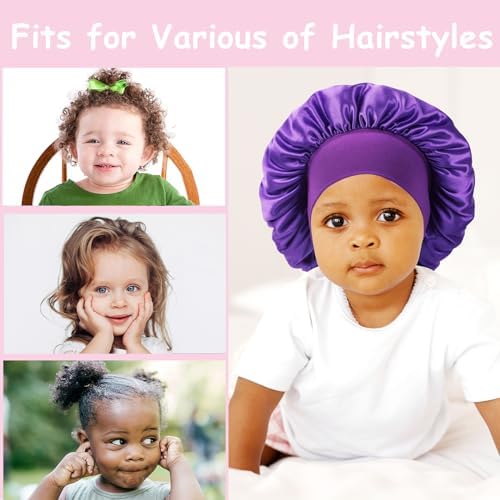 3 Pcs Baby Bonnets for Sleeping,Infant Sleep Cap Hair Bonnet for Baby Girls,Boys,Toddler