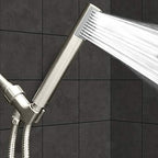 Luxury Spa: Brushed Nickel Hand Held Shower Head, 1.1 inch High Pressue Handheld Showerhead with Extra-Long Stainless Steel Hose, Experience MAXX Comfort and Elegance (Brushed Nickel)