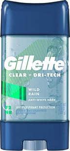 Gillette Antiperspirant and Deodorant for Men, Clear Gel, Wild Rain Scent, 3.8 oz (Pack of 2)
