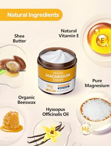 Natural Topical Magnesium Cream for Sleep,Nighttime Magnesium Lotion for Pain and Leg Cramps,Muscle Relaxation,Calm,Deep Hydration for Skin Care.(Vanilla)