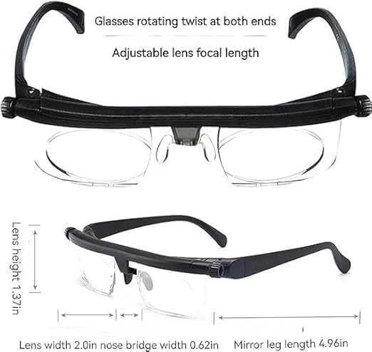 Adjustable Reading Glasses for Women and Men - Designed for Reading, Driving & Travel, Portable, Durable & Stylish