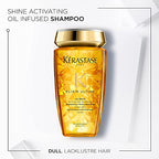 Kerastase Elixir Ultime Oil-infused Shine Shampoo | For Dull, Dry Hair | Softens and Restores Shine | With Argan Oil, Camellia Oil & Marula Oil | Le Bain | 8.5 Fl Oz