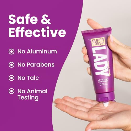 Lady Parts Whole Body Deodorant Lotion for Women - INVISIBLE CREAM for Privates & Full Body - Stop Odor & Stay Fresh - Aluminum Free Feminine Hygiene - Lightly Scented - 4oz (2PK)