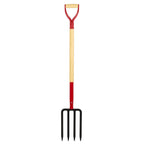 Dikuyeel Heavy Duty Garden Fork for Digging, 4 Tines Pitch Fork for Gardening Compost, Garden Pitch Fork with Wooden Handle, 45 Inches