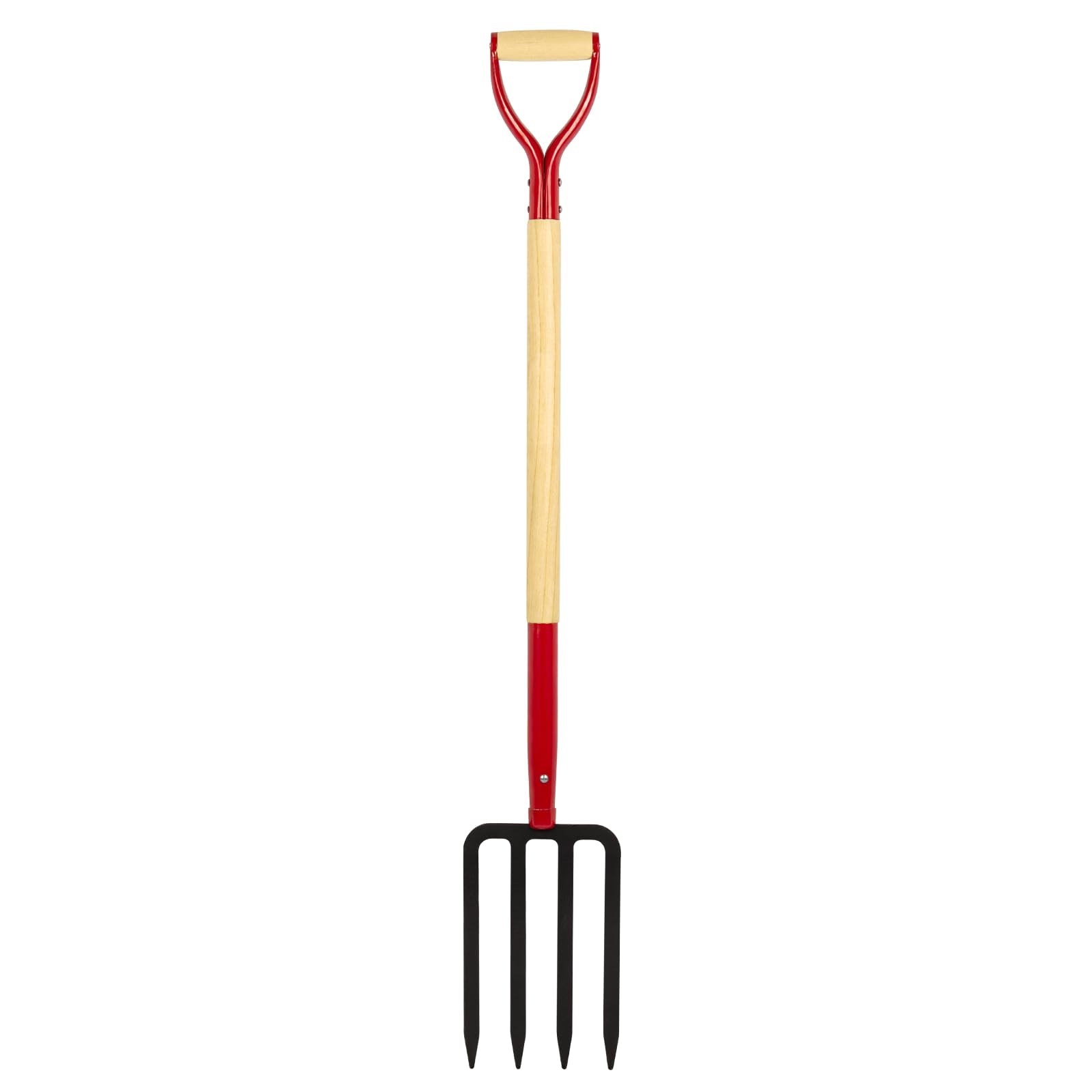 Dikuyeel Heavy Duty Garden Fork for Digging, 4 Tines Pitch Fork for Gardening Compost, Garden Pitch Fork with Wooden Handle, 45 Inches