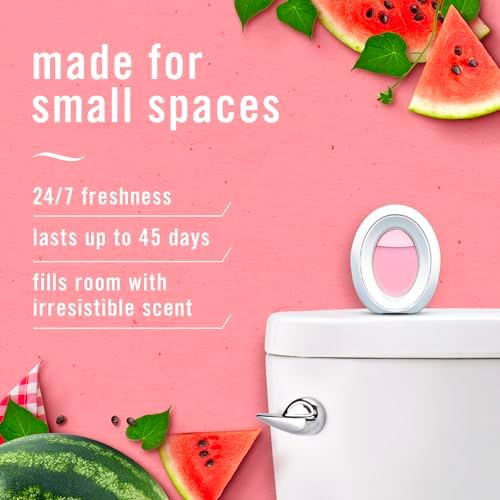 Febreze Small Spaces Air Freshener, Odor-Fighting, Plug In Alternative, for Home and Bathroom and Kitchen, Closet Air Fresheners, Sweet Watermelon Vine & Southern Lilac Mornings Scent, 4 Count