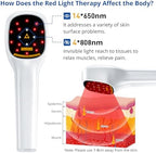 Cold Laser Therapy Device for Humans & Dogs, 4x808nm + 14x650nm Red Light Therapy for Body Pain Relief, Handheld Near Infrared Light with Stand for Joint, Back, Knee & Muscle Use