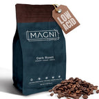 Magni Coffee - Whole Bean - Dark Roast - Low Acid - Single Origin USDA Organic Non-GMO Beans Third Party Tested For Mycotoxins & Pesticides - Fair Trade -12 Oz
