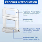 DGSL Tile Leveling System Clips - DIY 2400 Tiles Leveler Spacers - 1/8 Inch Tile Leveling System for Professional Ceramic Tile and Stone Installation