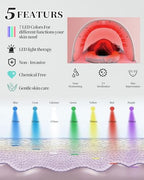 Red-Light-Therapy-Mask, Led Light Therapy for Face, 7 Colors Led Face Mask Facial Led Light Therapy Tool Skin Care Equipment at Home, Facial Neck Body Hand Beauty Mask