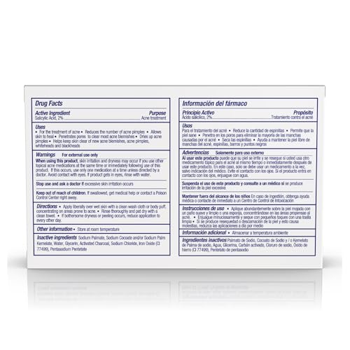 Asepxia Activated Charcoal Cleansing Bar for Enhanced Acne Control & Skin Purification with 2% Salicylic Acid, Ideal for Oily Skin and Reducing Blackheads - 4 Oz, 5-Pack