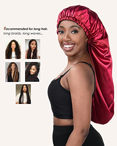 Long Bonnet Braid Bonnets for Sleeping Satin Bonnet Silk Bonnet Hair Braid Bonnet for Sleeping Bonnets for Black Women
