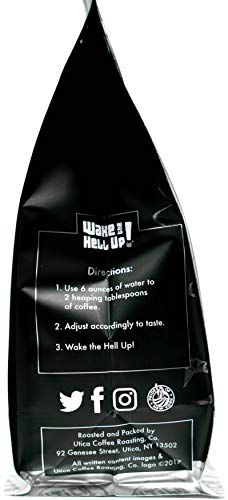 Wake The Hell Up! 12oz Ultra-Caffeinated Cannoli Ground Coffee, Low Acid, Medium-Dark Roast