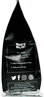 Wake The Hell Up! 12oz Ultra-Caffeinated Cannoli Ground Coffee, Low Acid, Medium-Dark Roast