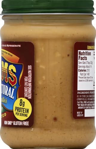 Adams 100% Natural Peanut Butter, Unsalted, Crunchy, 16 oz