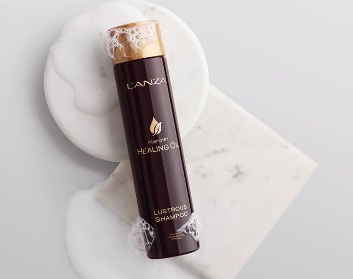 L'ANZA Keratin Healing Oil Lustrous Shampoo, Keratin Shampoo For Dry Damaged Hair, Boosts Shine, Strength and Hair Health, Repairing Damage and Prevents Frizz, Sulfate Free, Cruelty Free