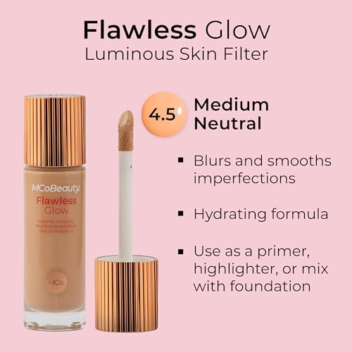 MCoBeauty Flawless Glow Luminous Skin Filter, 4.5 Medium, Healthy Glow with Natural Radiance, Vegan, Cruelty Free Cosmetics