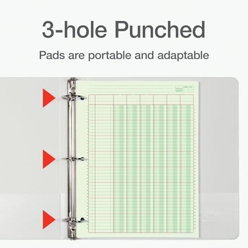 Adams Analysis Pad, 8 1/2" x 11", 100 Pages (50 Sheets), 6 Columns, Green