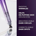 Atclinic Arginine-e Caffeine Eye Serum (0.67fl oz) - Korean Skincare Eye Gel Cream for Dark Circles, Puffiness, and Wrinkles with Guasha Applicator. Niacinamide