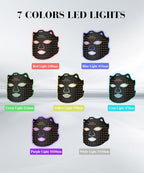 Red Light Therapy for Face, 7 Colors LED Face Mask Light Therapy At Home, Led Face Mask Light Therapy, Black