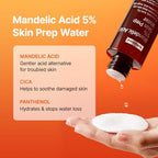 [BY WISHTREND] Mandelic Acid 5% Skin prep Water, Gentle Skin Korean exfoliator for face, Aha Bha Toner, Ideal for Sensitive Skin | Helping clogged pores and Glow up (1 Fl Oz (Pack of 1))