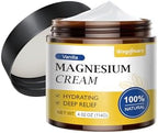 Magnesium Cream for Sleep - Topical Magnesium Lotion for Leg Cramps & Pain, Muscle Relaxation, Calm - Natural Body Butter for Deep Hydration - Safe for Kids (Vanilla)