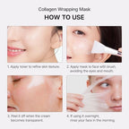 Collagen Peel Off Mask with Jelly Brush, Skin Elasticity for Glass Glow Skin, Gentle Exfoliation, Korean Skin Care, 2.70 Fl Oz