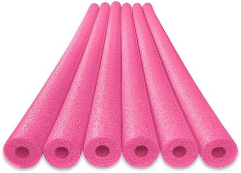 Oodles of Noodles 6 Pack Black Foam Pool Noodles – 48” x 2.5” Hollow Core – Extra Dense, Durable – Made in North America