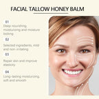 Beef Tallow for Skin Grass Fed Tallow and Honey Balm, Tallow Face Moisturizer for Face & Body, Unscented, Multi-Purpose Balm, 4.23 OZ (1)