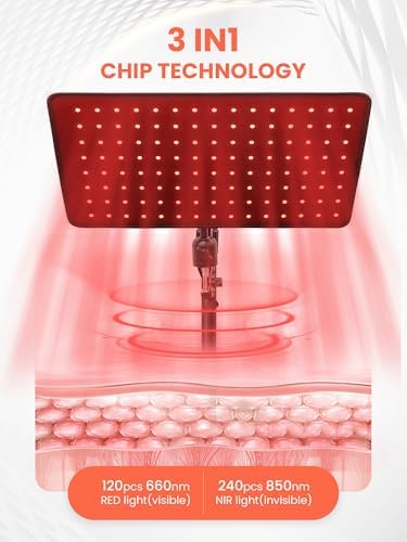 Red Light Therapy for Body, Infrared Light Therapy Lamp with Stand Portable 660nm 850nm Red Light Therapy for Face Back Home Heating Red Light Therapy Wrap Belt Gift for Women Men