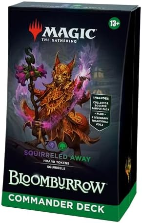 Magic: The Gathering Bloomburrow Commander Deck - Squirreled Away (100-Card Deck, 2-Card Collector Booster Sample Pack + Accessories)