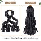 COOKOO 9 Packs 12 Inch French Curl Bob Braids Hair for Women 50g/pack Pre-Stretched French Curly Braiding Hair Natural Black Short Wave Curly Braiding Hair Extentions for BOHO Box Braids 1B#