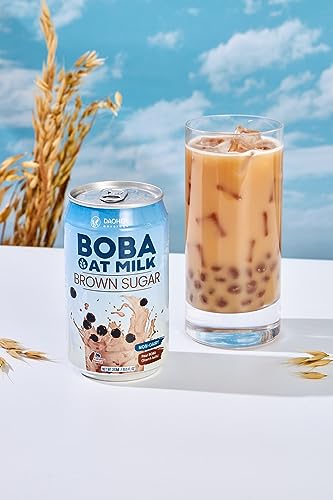 (Pack of 24) DaoHer Oat BOBA - Brown Sugar Oat BOBA, BOBA Ready-To-Drink, Vegan Bubble Tea || No.1 Canned BOBA || Bubble Milk Tea Ready-To-Drink