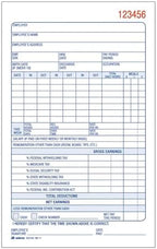 Adams Employee Payroll Record Book, 2 Part, Carbonless, 4.19 x 7.19, 50 Sets per Book, White and Canary (D4740)