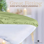 LONDON LINENS Soft Microfiber 3-Piece Massage Table Sheets - Super Lightweight, Stain and Wrinkle Resistant - Includes Table Cover, Fitted Sheet, and Face Rest Cover (Sage Green)