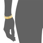 Edforce Stainless Steel Glossy Thin Round Bangle Bracelet Set for Women, Set of 7 (Gold, 7.8)