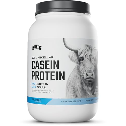 Levels 100% Micellar Casein Protein, Hormone Free, Unflavored 2LB