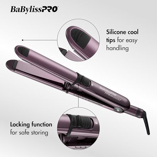 BaBylissPRO Nano Titanium Prima Ionic Hair Straightener, Curl and Straighten Hair With One Professional Tool