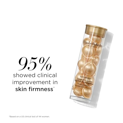 Elizabeth Arden Daily Ceramide Serum Capsules, Advanced Anti-Aging Skincare for Minimizing Wrinkles, Fragrance-Free, Enhances Skin Hydration and Radiance