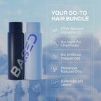 Shampoo, Conditioner & Leave-In Conditioner Deluxe Bundle with Peppermint Oil, Coconut Oil & Avocado Oil, Deluxe Hair Bundle for Men, Two 12 fl oz & One 6.8 fl oz Bottles (Pack of 3)