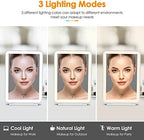 Rechargeable Travel Makeup Mirror 72 LED Lighted Makeup Mirror Travel Mirror Compact Slim LED Vanity Mirror with Lights Lighted Makeup Mirror with 3 Lighting Modes Dimmable Touch Screen (W1)