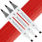 Artfinity Sketch Marker Sets - Set of 3 - Poppy Red R1-8, Vibrant, Professional, Dye-Based Alcohol Markers for Artists, Drawing, Travel, & More