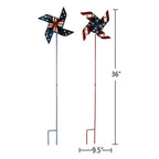 Patriotic Pinwheels 4th of July Decoration American Flag Metal Wind Spinner