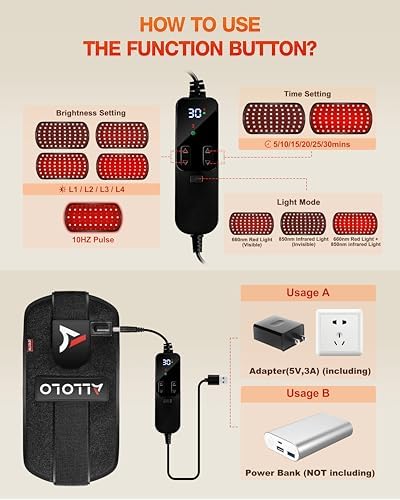 Red Light Therapy for Body Pain, 3 in 1 LED Beads Infrared Light Therapy Belt 660nm Red Light &850nm Near Infrared Light Therapy Timer Remote Control, Home Red Light Therapy Gift for Women Men
