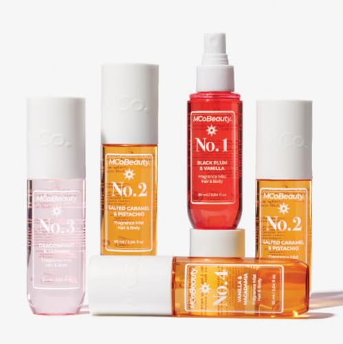 MCoBeauty Fragrance Mist No. 4, Vanilla & Macadamia Scent, Lightly Decadent Scent for Day or Night, Like a Freshly Baked Cookie, Vegan, Cruelty Free
