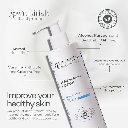 gew'n kirish Magnesium Lotion with Coconut and Jojoba - Relaxation & Joint Health 7.5 fl oz