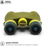 Nocs Provisions Standard Issue 10x25 Waterproof Binoculars, 10X Magnification, Bak4 Prism, Wide View Multi-Coated Lenses for Bird Watching, Hiking & Backpacking - Olive Green