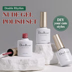 Double Rhythm Gel Nail Polish Set of 6 Colors Baby Light Pastel Milky Nail Polish Starter Kit Art DIY Salon Home (Natural Neutral Nude Pink,Kit 28)